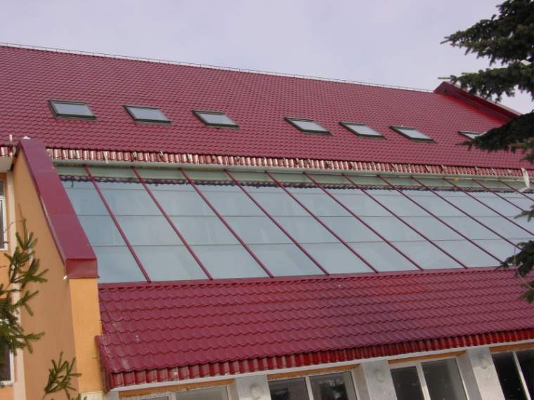 Светопрозрачная крыша  изготовленная на основе профильной системы 'Tyssen